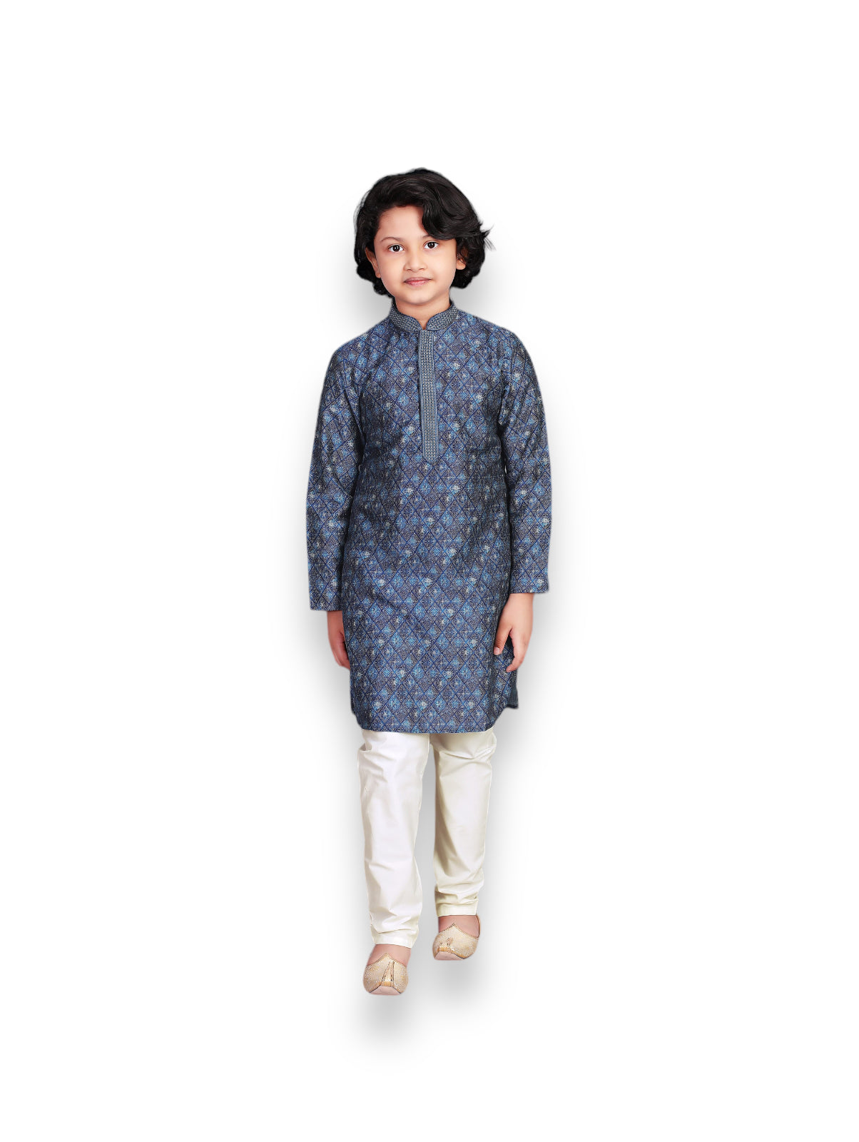 Poly Digital Print Traditional Kurta Pajama Set for Boys, Cultural Wear - Saree Ghor Charlotte