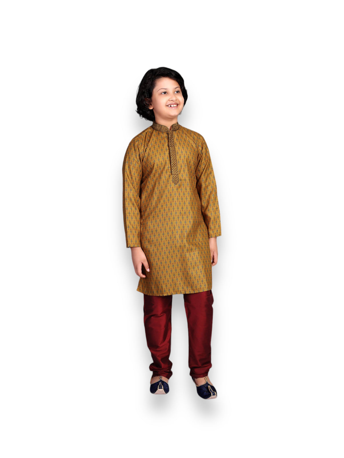 Poly Digital Print Work Traditional Kurta Pajama Set for Boys, Cultural Wear - Saree Ghor Charlotte