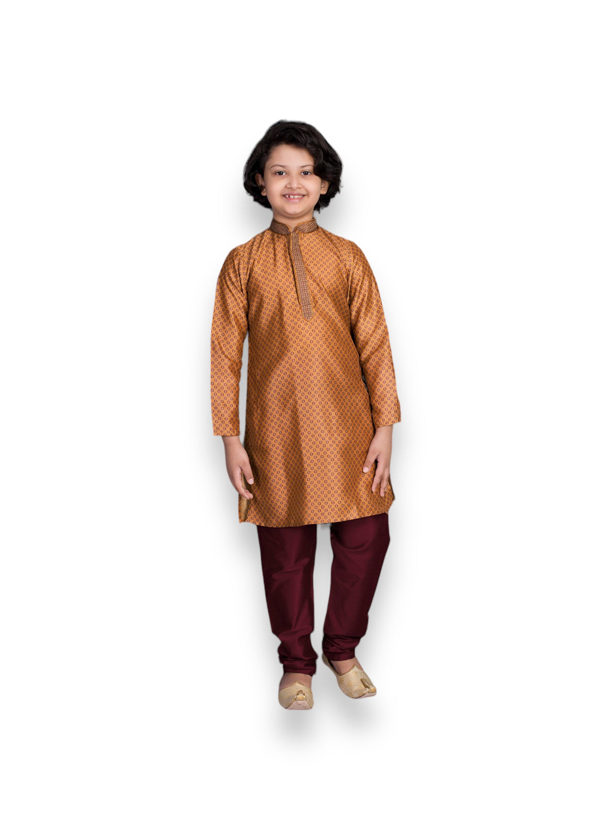Poly Digital Print Work Traditional Kurta Pajama Set for Boys, Cultural Wear - Saree Ghor Charlotte