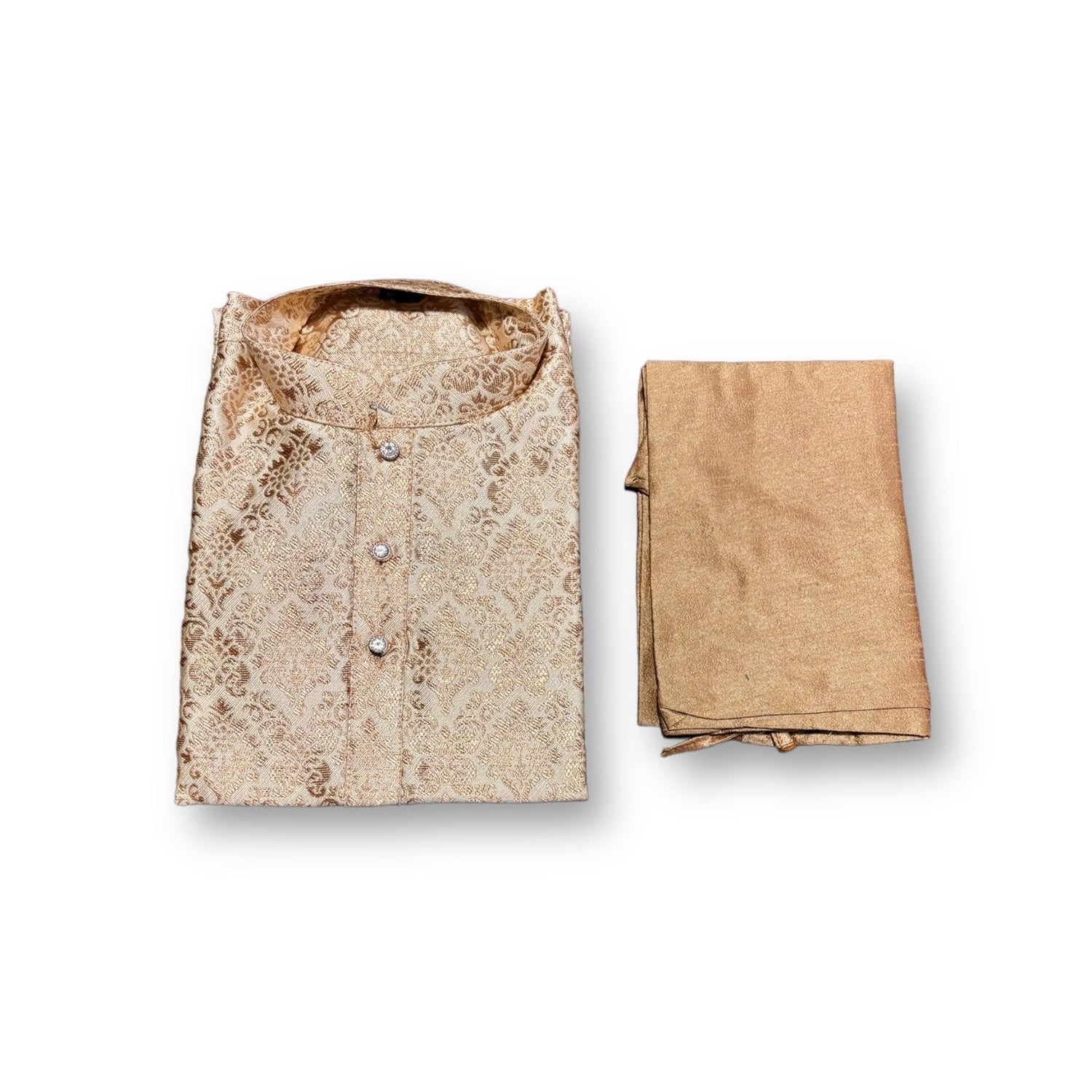 Traditional - Boys Golden Kurta Pajama - 6351 - Saree Ghor Charlotte
