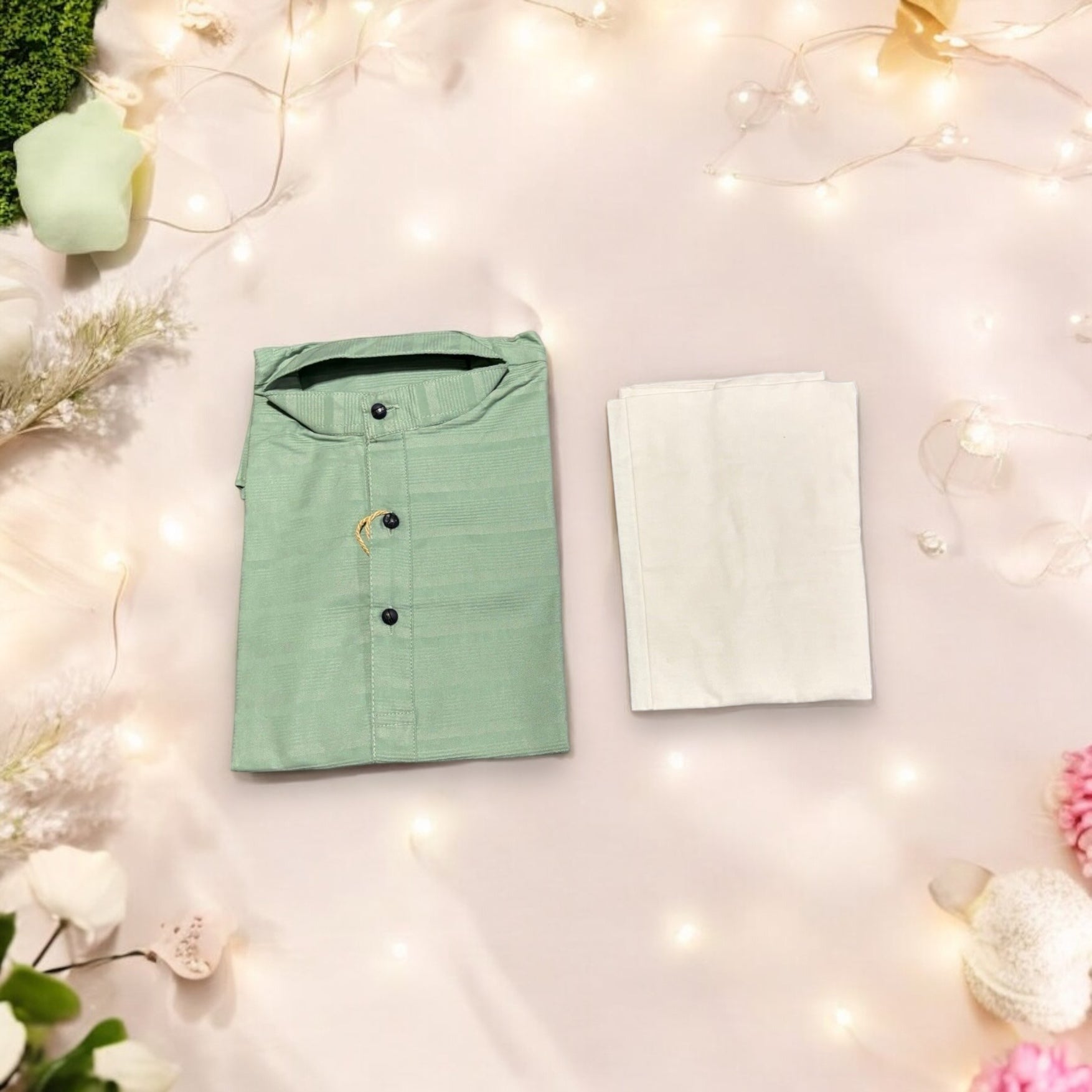 Traditional Boys Green Cotton Kurta Pajama, 1009 - Saree Ghor Charlotte