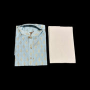 Traditional Boys Sky Blue Printed Kurta Pajama, 6428 - Saree Ghor Charlotte