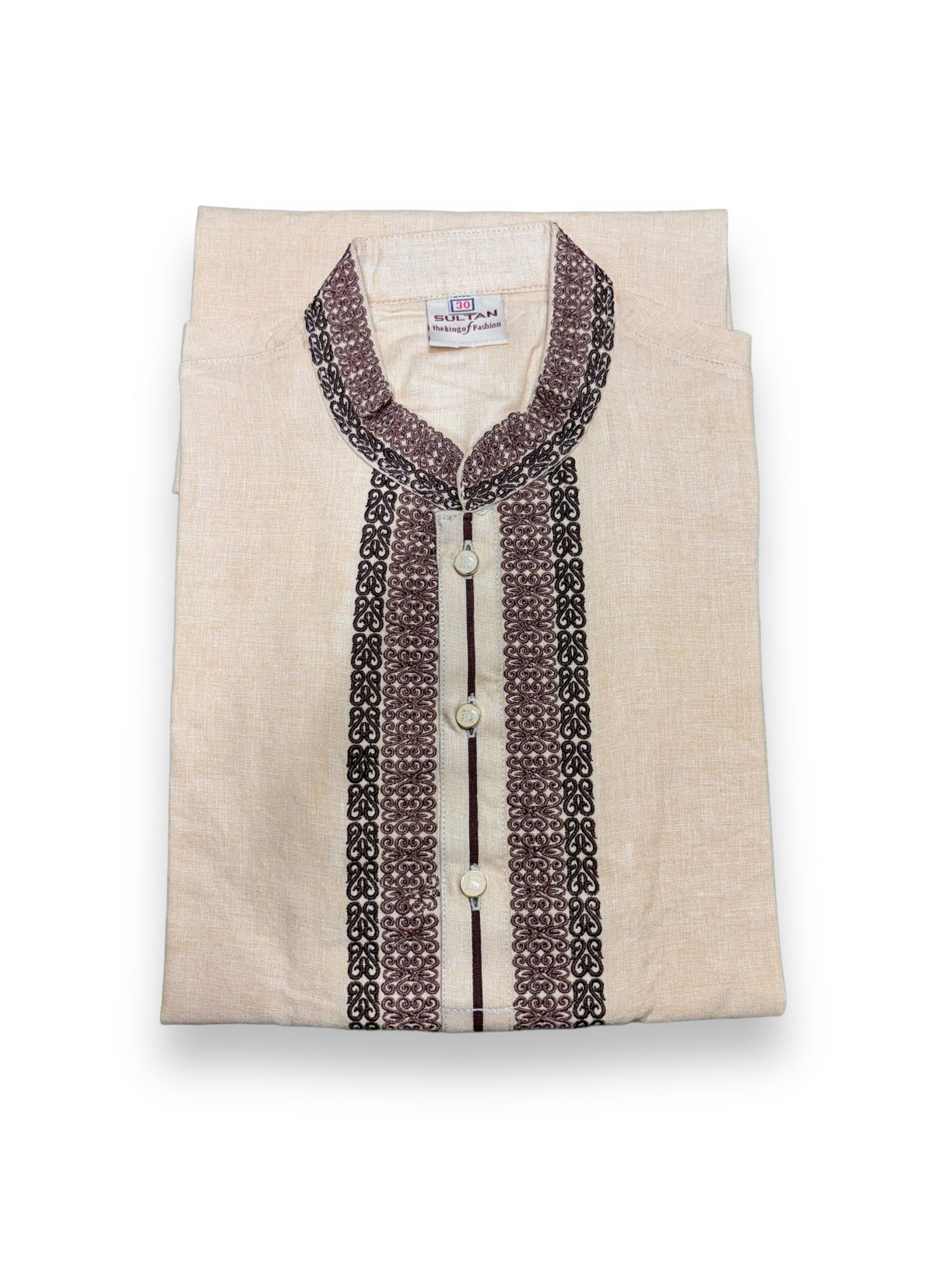 Beige - Soft Cotton Traditional Boys Kurta- 015 - Saree Ghor Charlotte