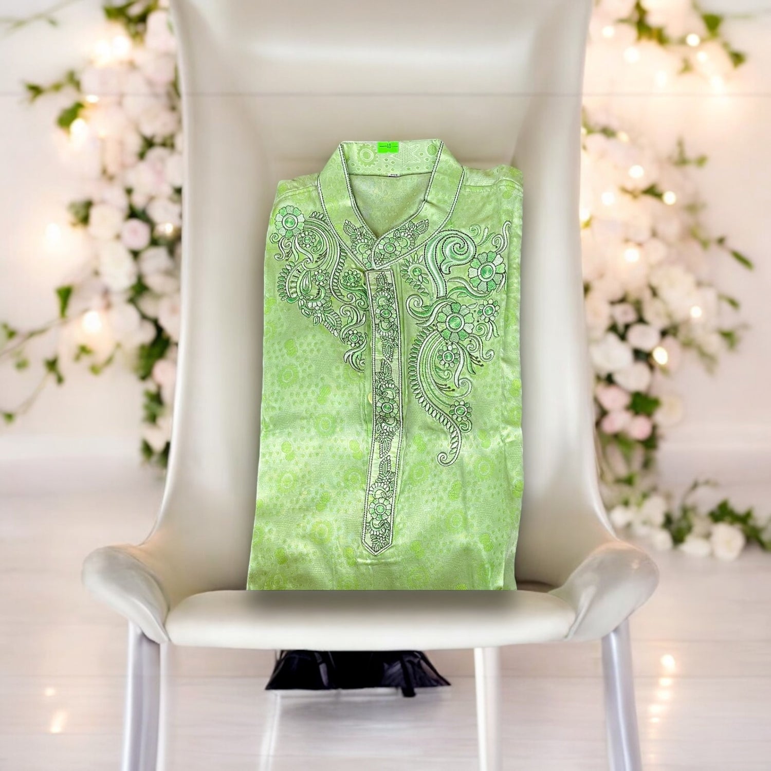 Green - Soft Cotton Traditional Boys Kurta- 016 - Saree Ghor Charlotte