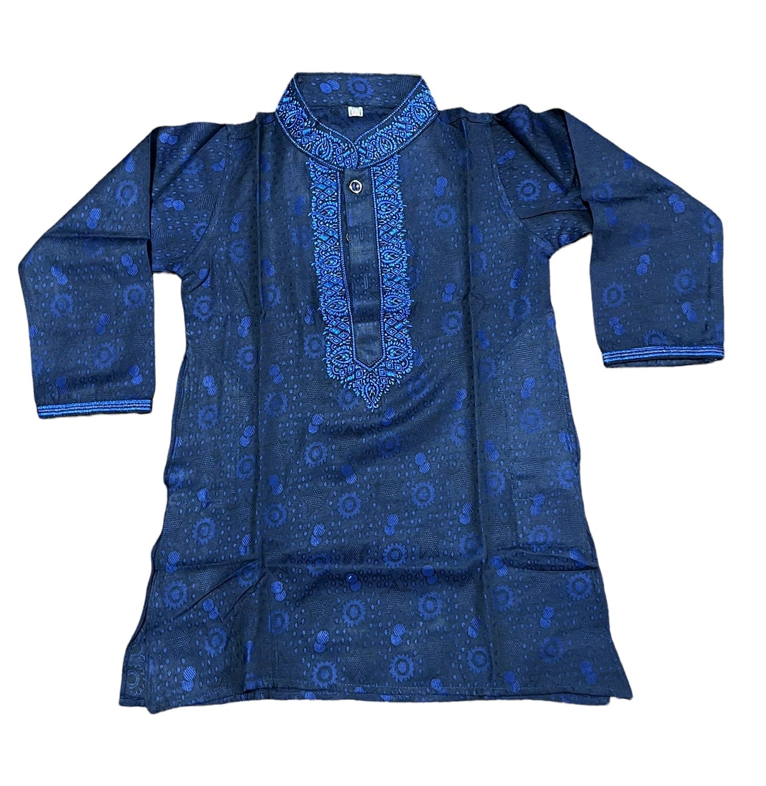 Blue - Soft Cotton Traditional Boys Kurta- 018 - Saree Ghor Charlotte