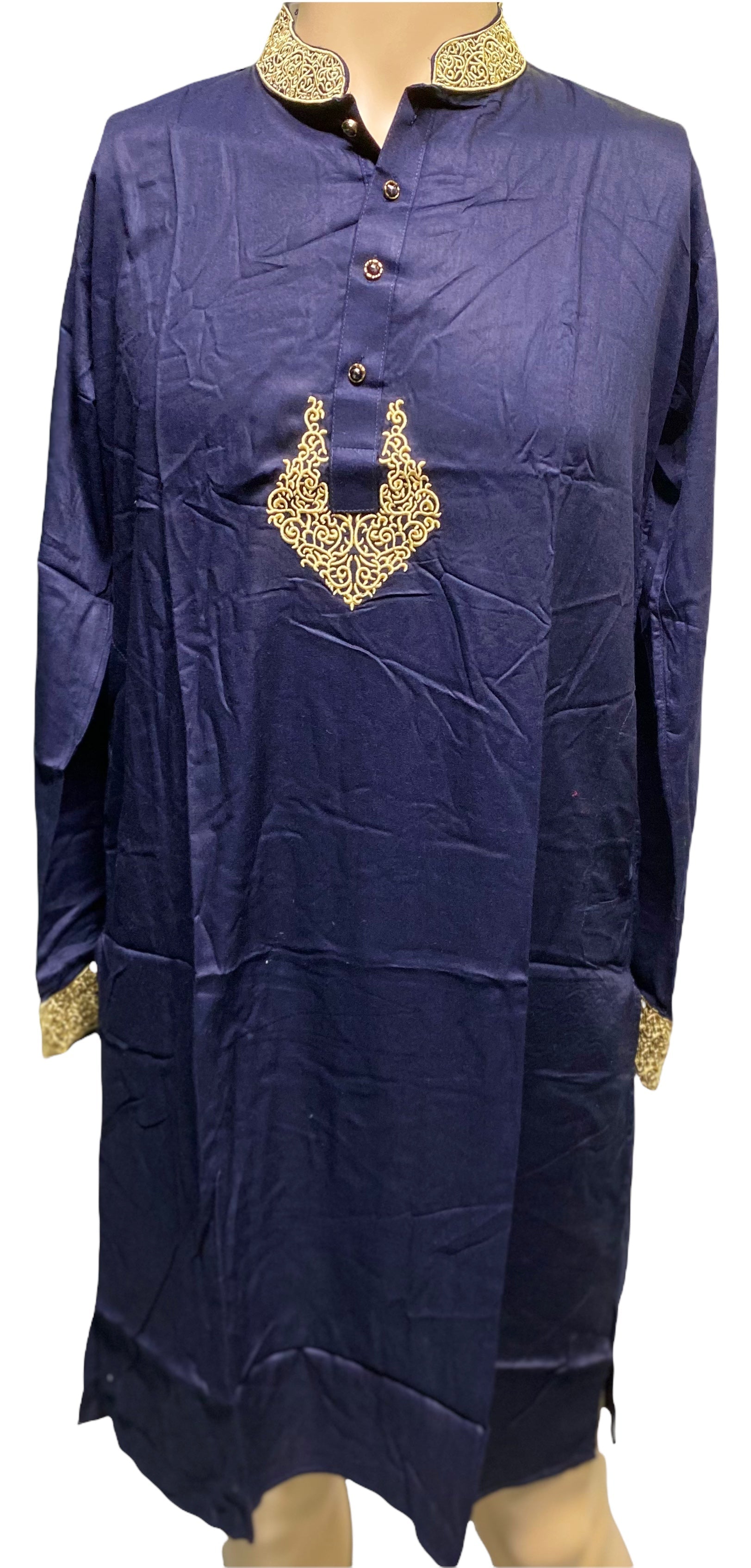 Navy Blue, Boys Comfortable Soft Cotton, Traditional Kurta for Boys, Cultural Wear, 04 - Saree Ghor Charlotte
