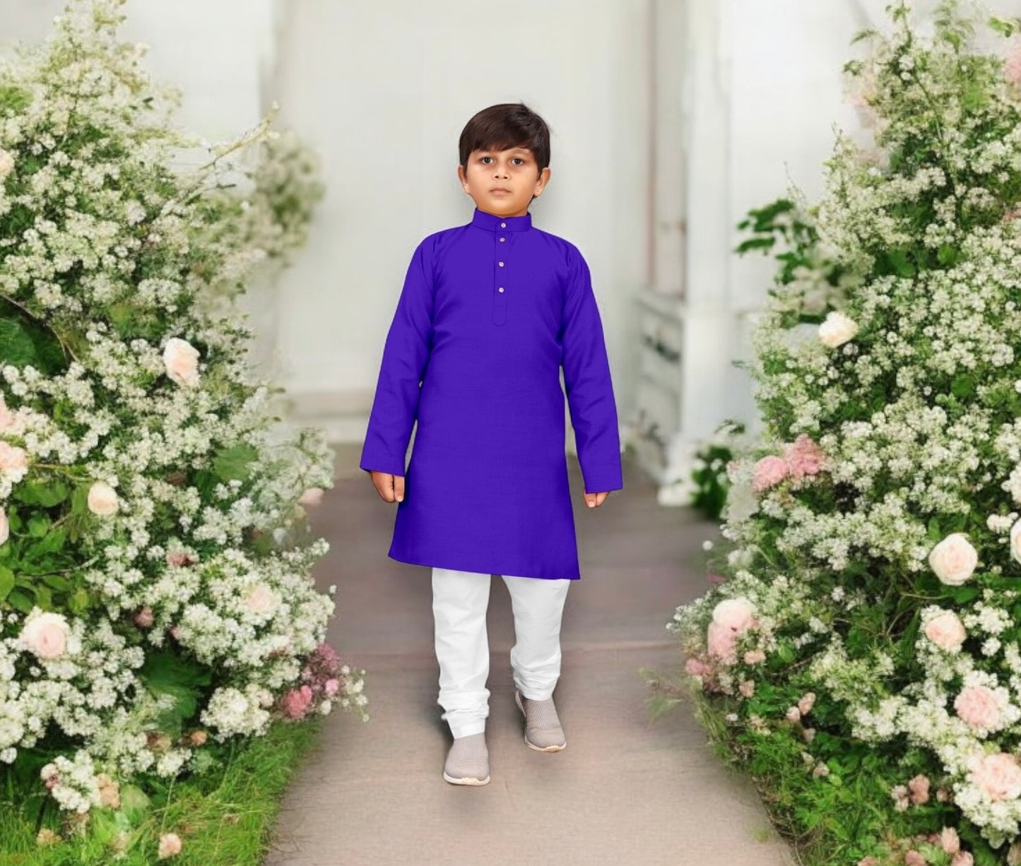 Traditional Boys Cotton Kurta Payjama Set - A - Saree Ghor Charlotte