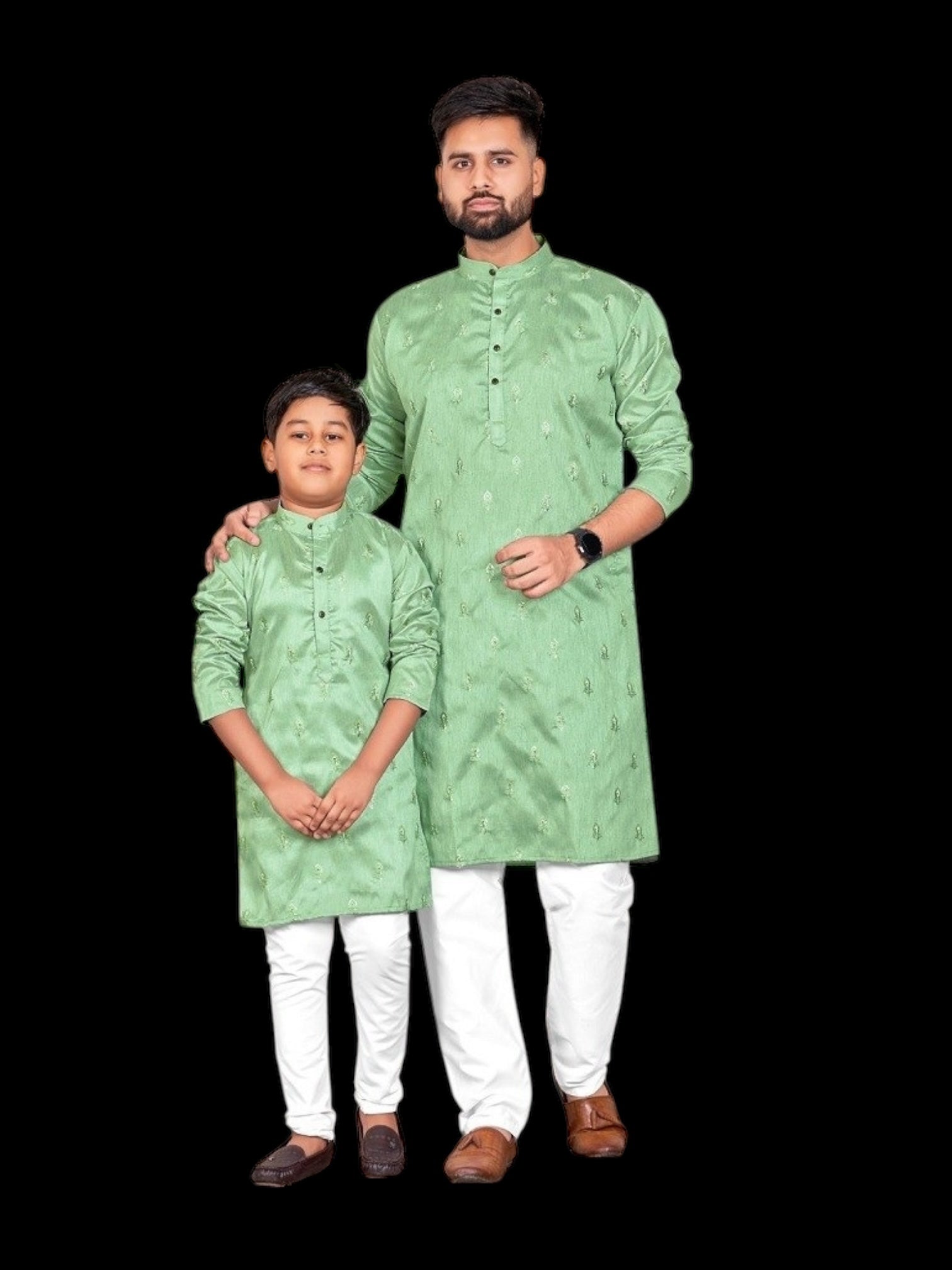 Light Green Traditional Kurta Pajama Set for Boys, Cultural Wear, 76578 - Saree Ghor Charlotte