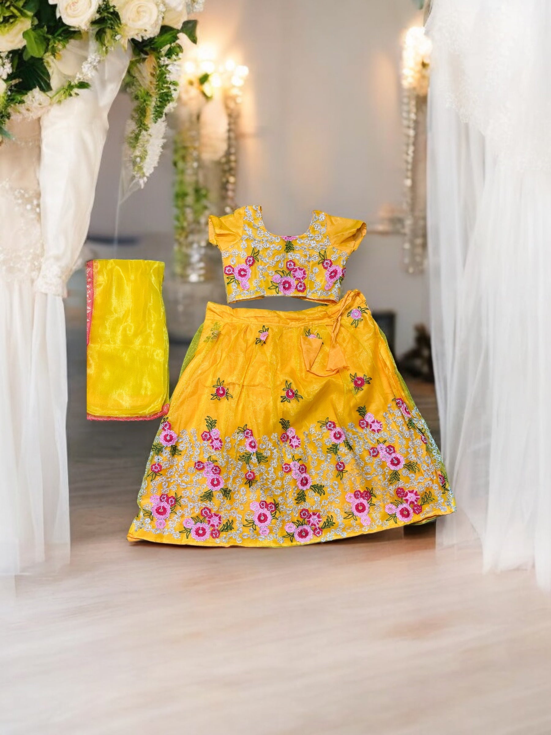 Traditional Girls Lehenga Choli Set, Cultural Wear for Kids,029 - Saree Ghor Charlotte