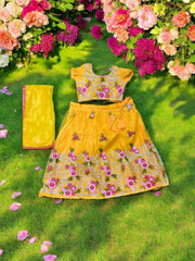 Traditional Girls Lehenga Choli Set, Cultural Wear for Kids,029 - Saree Ghor Charlotte