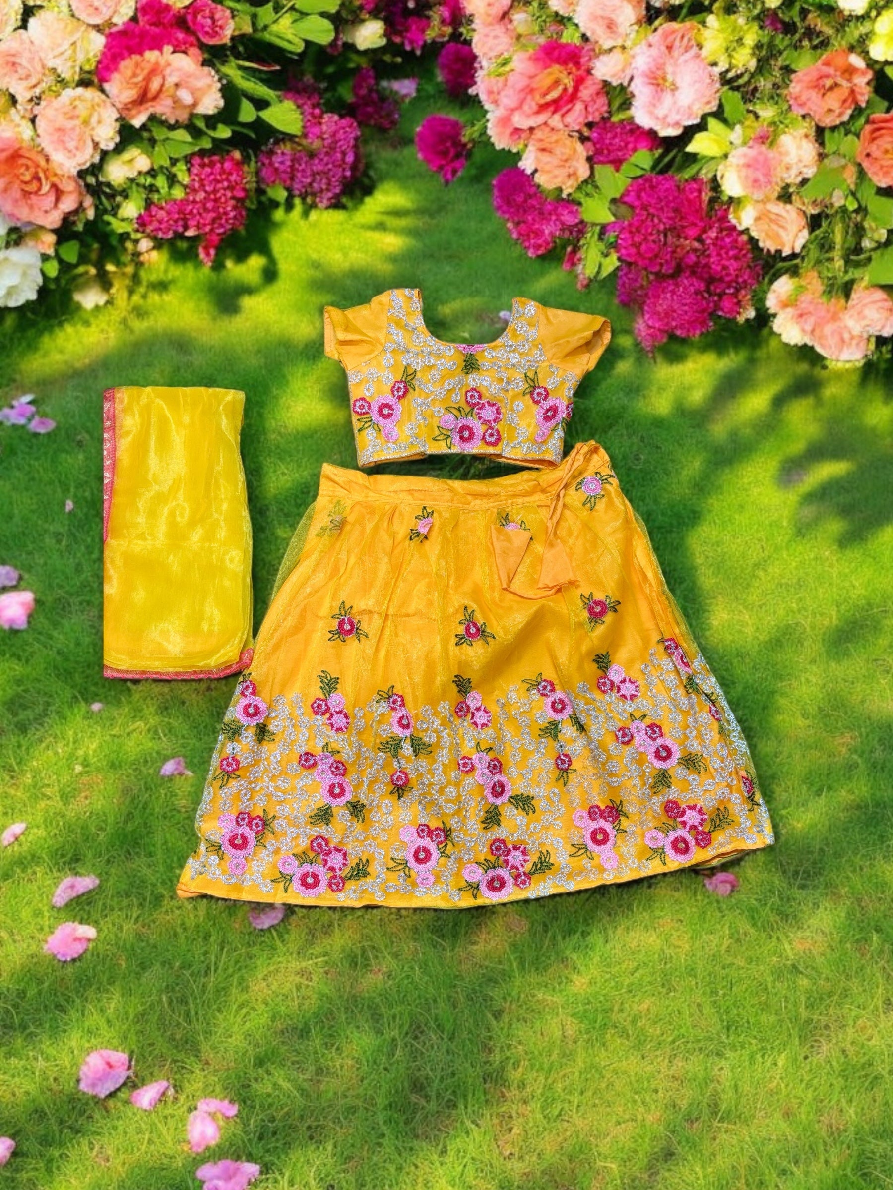 Traditional Girls Lehenga Choli Set, Cultural Wear for Kids,029 - Saree Ghor Charlotte