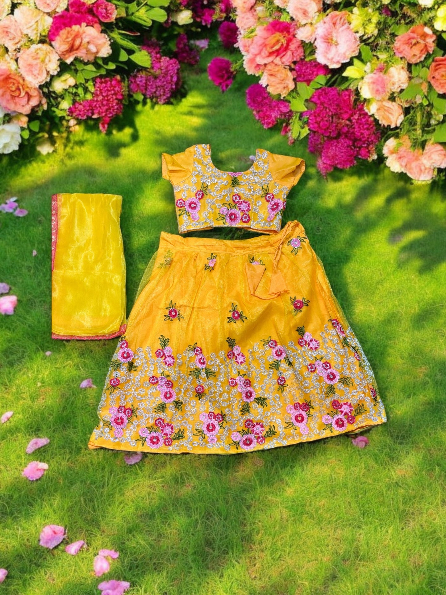Traditional Girls Lehenga Choli Set – Ethnic Wear for Kids-029 - Saree Ghor Charlotte