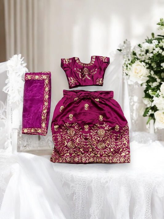 Traditional Girls Lehenga Choli Set – Ethnic Wear for Kids-030 - Saree Ghor Charlotte