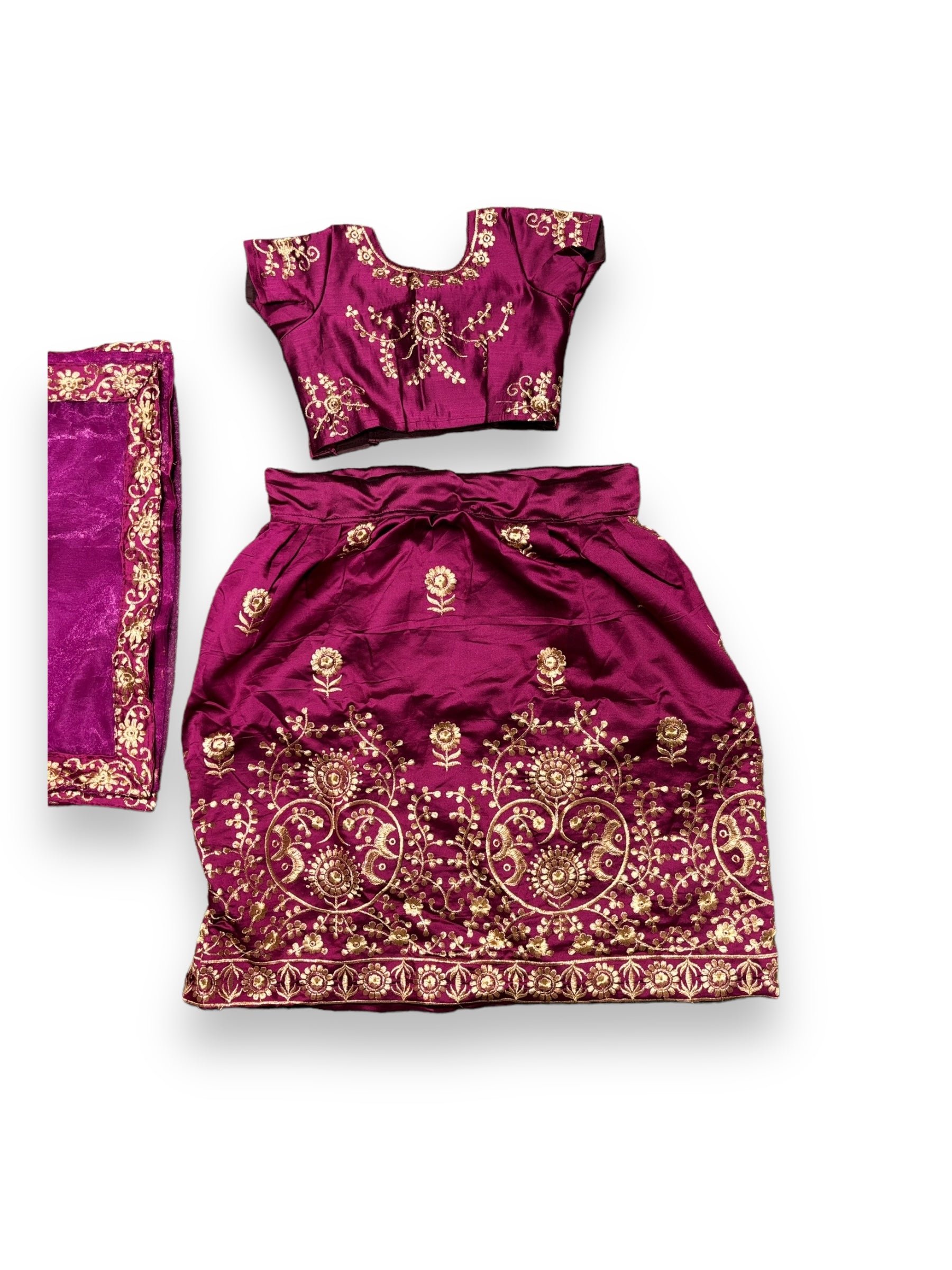 Traditional Girls Lehenga Choli Set, Cultural Wear for Kids,030 - Saree Ghor Charlotte