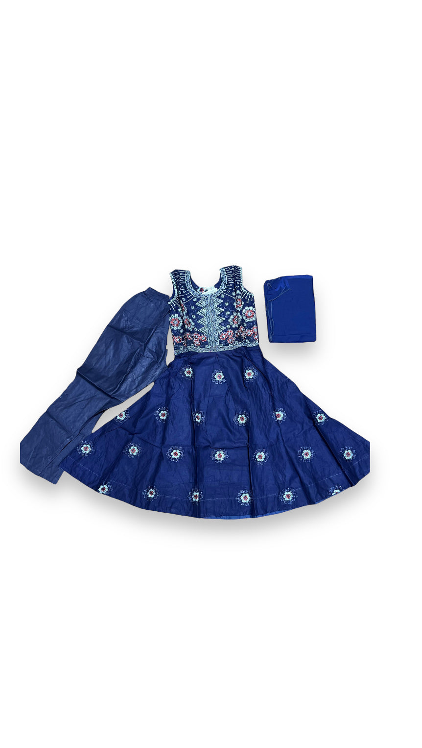 Traditional cotton salwar kameez suit for girls, ethnic wear for kids, by Saree Ghor Charlotte, for ages 5-6 years.