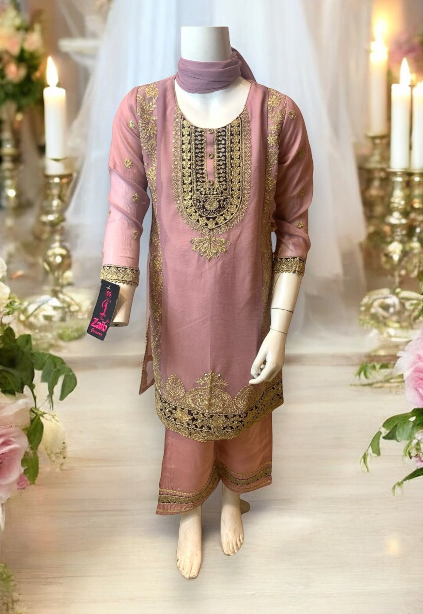Elegant designer Salwar Kameez for little girls by Saree Ghor Charlotte, featuring colorful ethnic embroidery and stylish traditional wear.