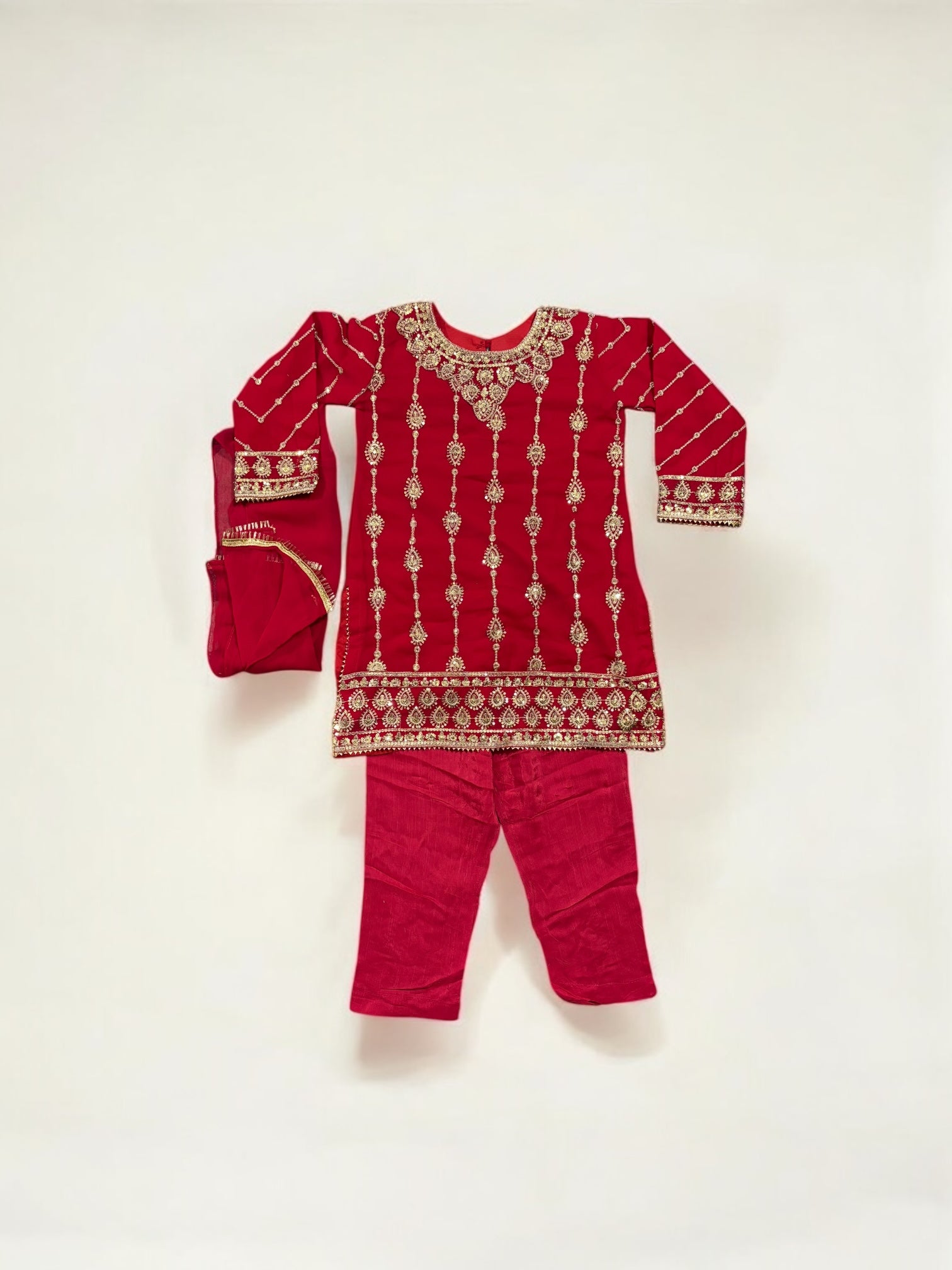Traditional Designer Salwar Kameez for Little Girls, Elegant & Stylish Cultural Wear, 208 - Saree Ghor Charlotte