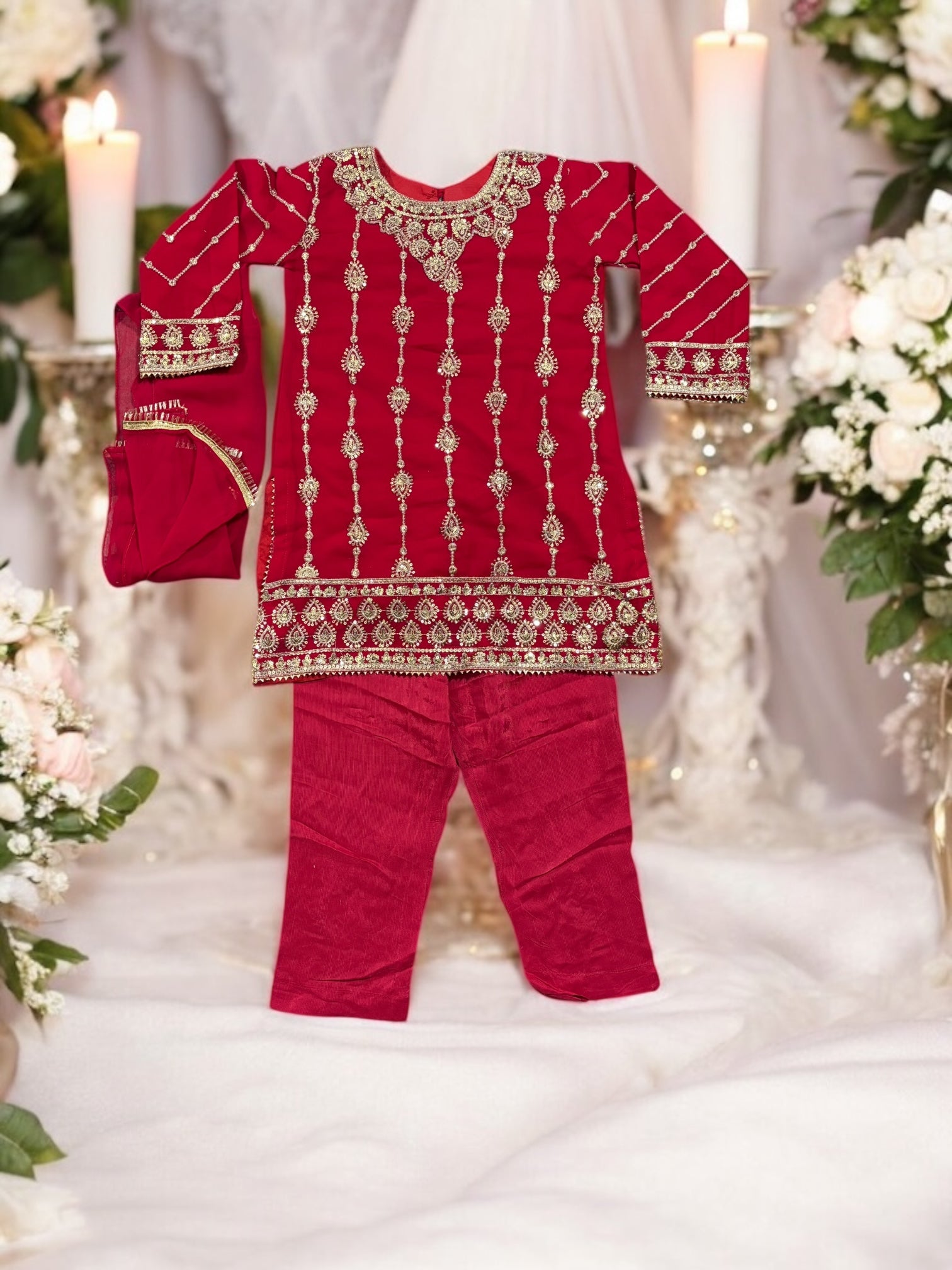 Traditional Designer Salwar Kameez for Little Girls, Elegant & Stylish Cultural Wear, 208 - Saree Ghor Charlotte