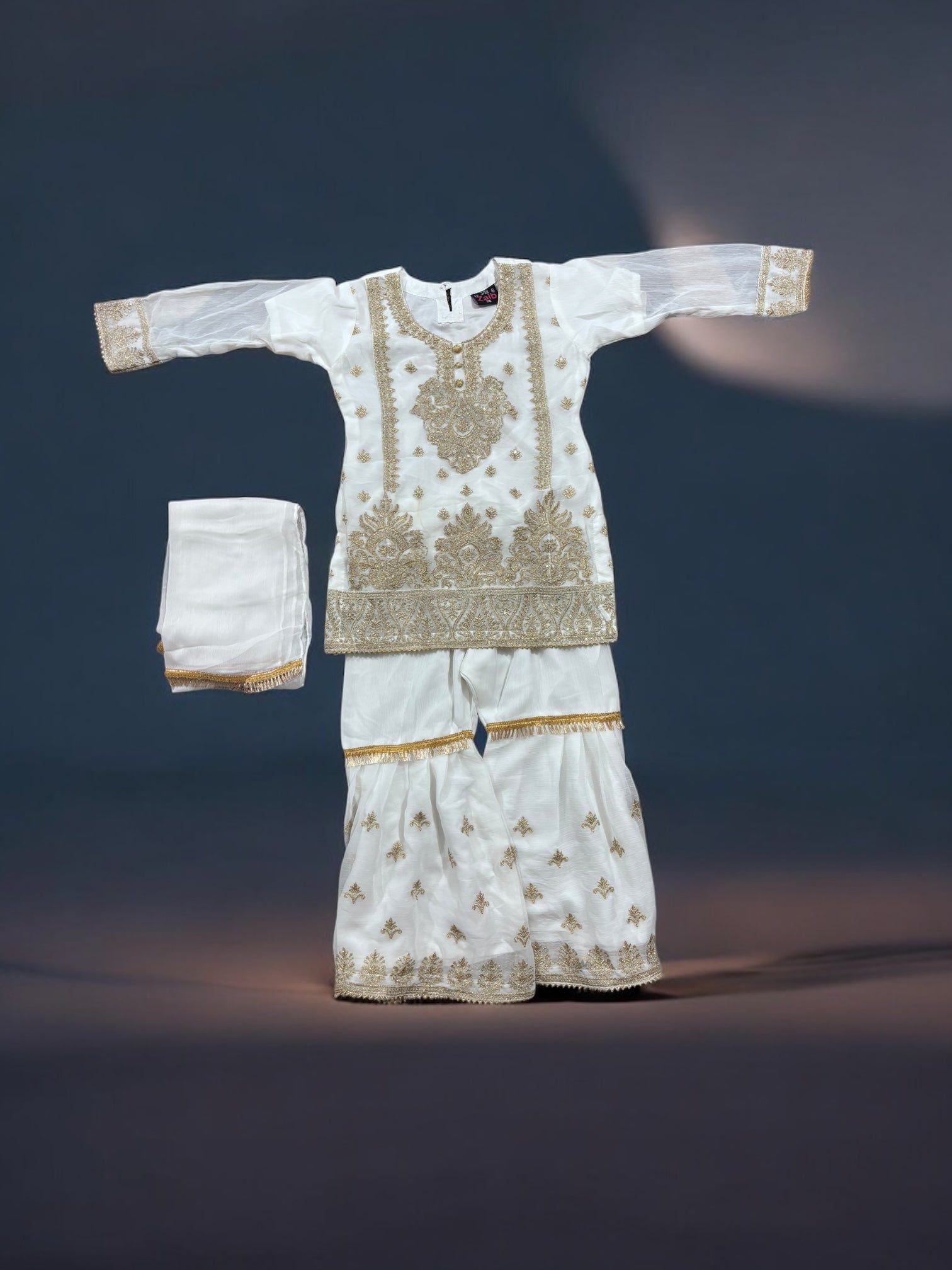 Elegant traditional designer salwar kameez for little girls, by Saree Ghor Charlotte, featuring colorful ethnic wear for ages 6-12 months.