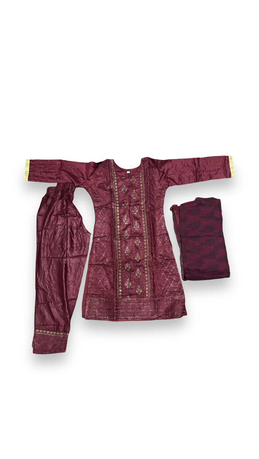 Traditional  Cotton Salwar Kameez Set for Girls, Cultural Wear for Kids, 10 - Saree Ghor Charlotte