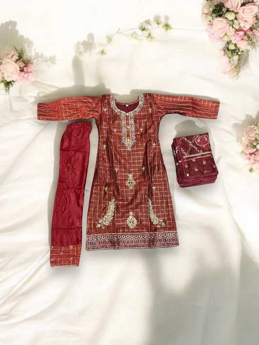 Traditional  Cotton Salwar Kameez Set for Girls - Ethnic Wear for Kids- 12 - Saree Ghor Charlotte