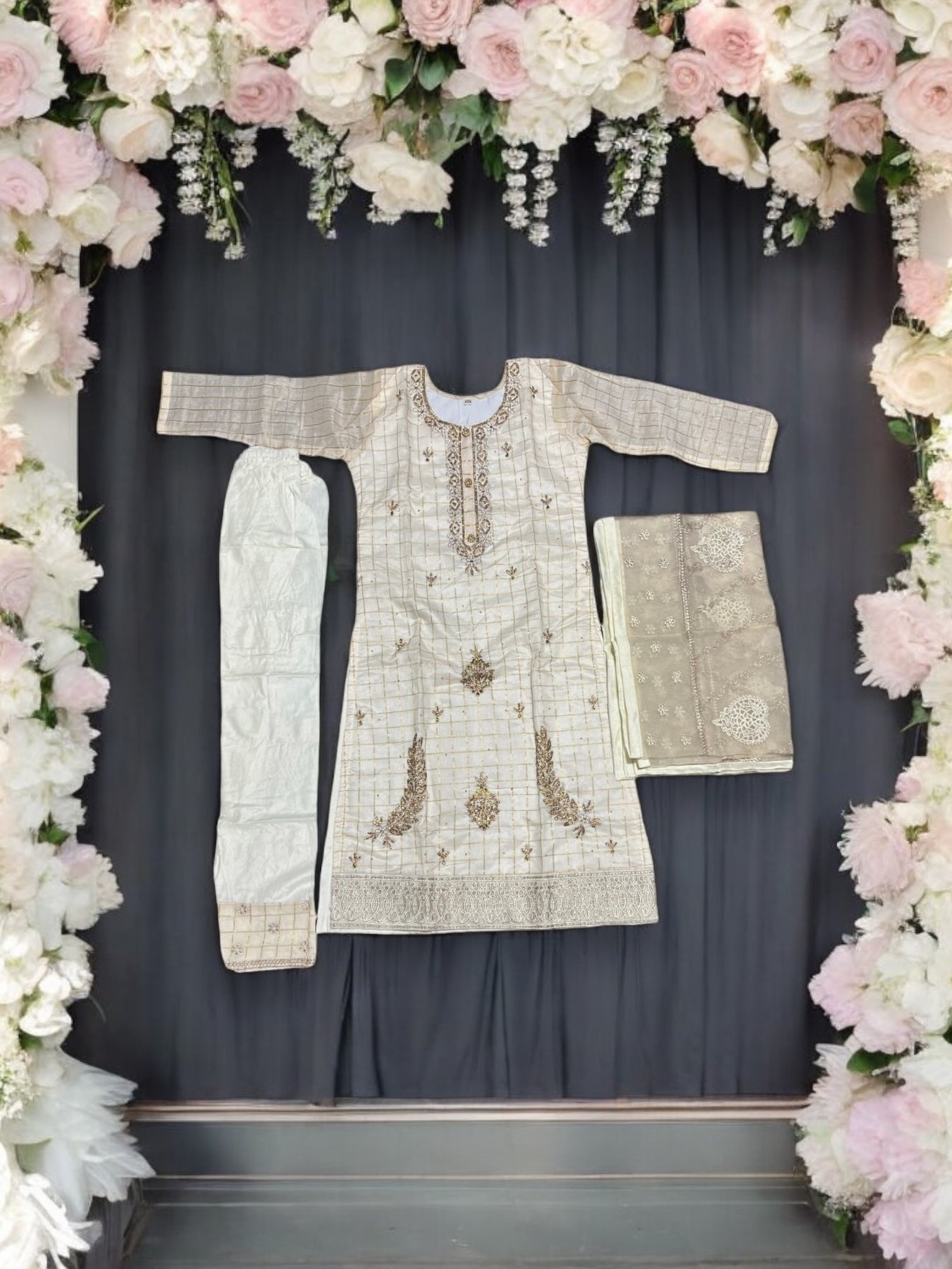 Traditional cotton salwar kameez set for girls, age 6-7, by Saree Ghor Charlotte, featuring colorful ethnic wear for kids.