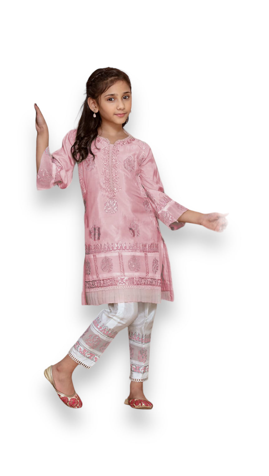 Traditional Georgette Salwar Kameez For Girls, Cultural Wear for Kids, 01 - Saree Ghor Charlotte