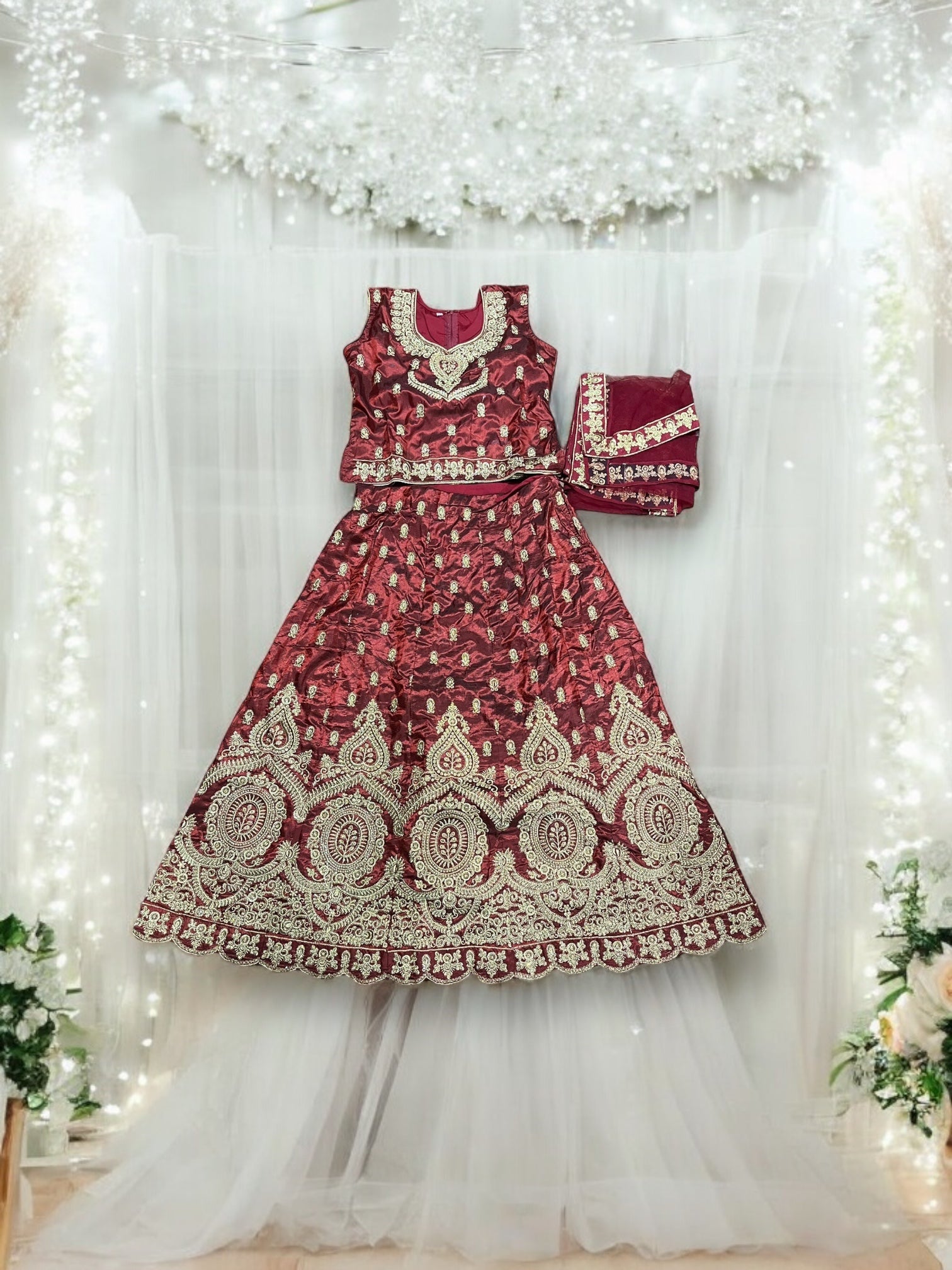 Traditional Girls Lehenga Choli Set, Cultural Wear for Kids,023 - Saree Ghor Charlotte