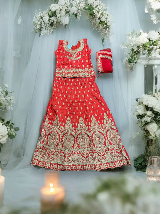 Traditional Girls Lehenga Choli Set – Ethnic Wear for Kids-022 - Saree Ghor Charlotte