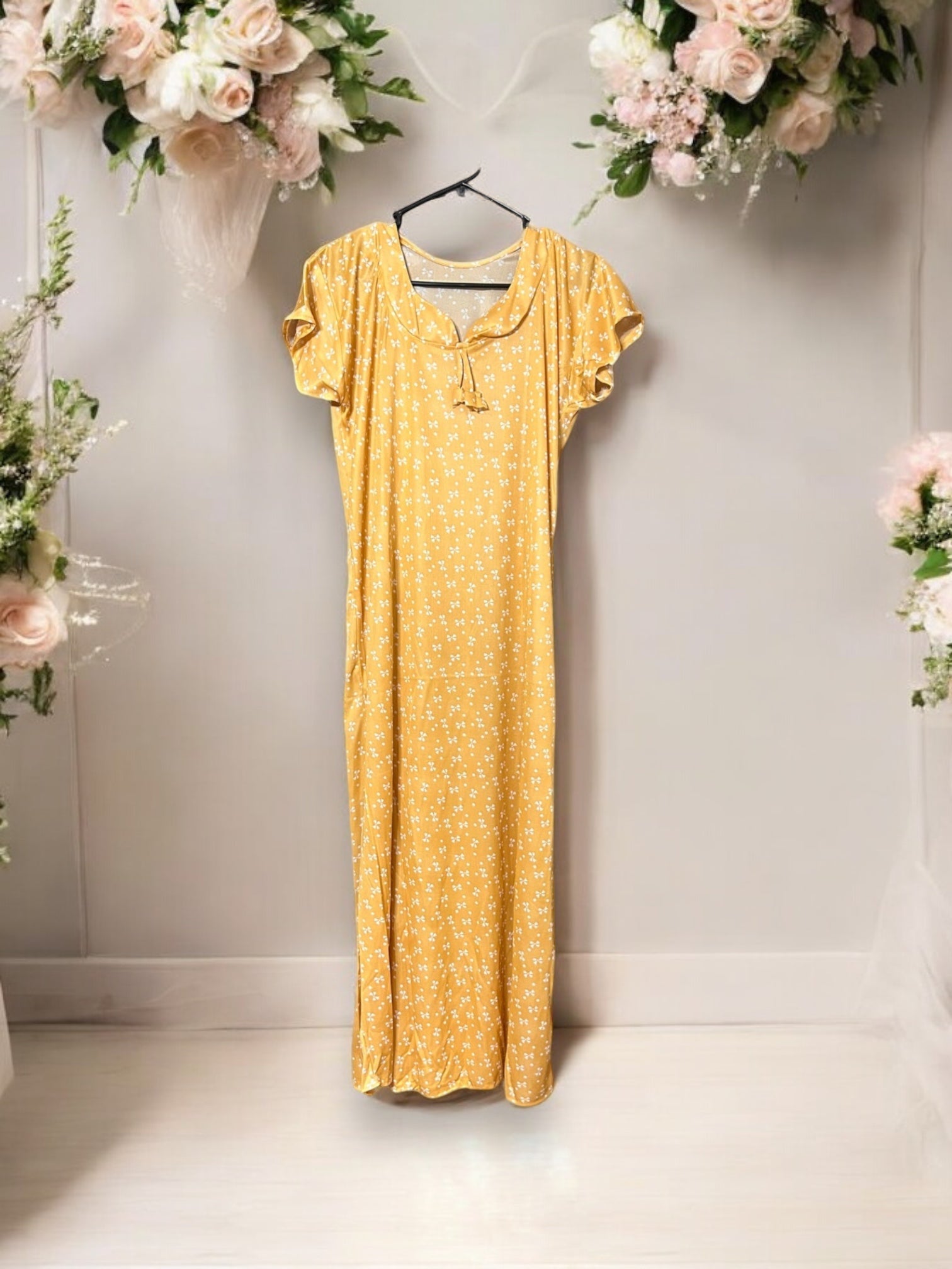 DreamLite ultra-lightweight maxi nighty by Saree Ghor Charlotte, soft, flowy sleepwear designed for effortless comfort.
