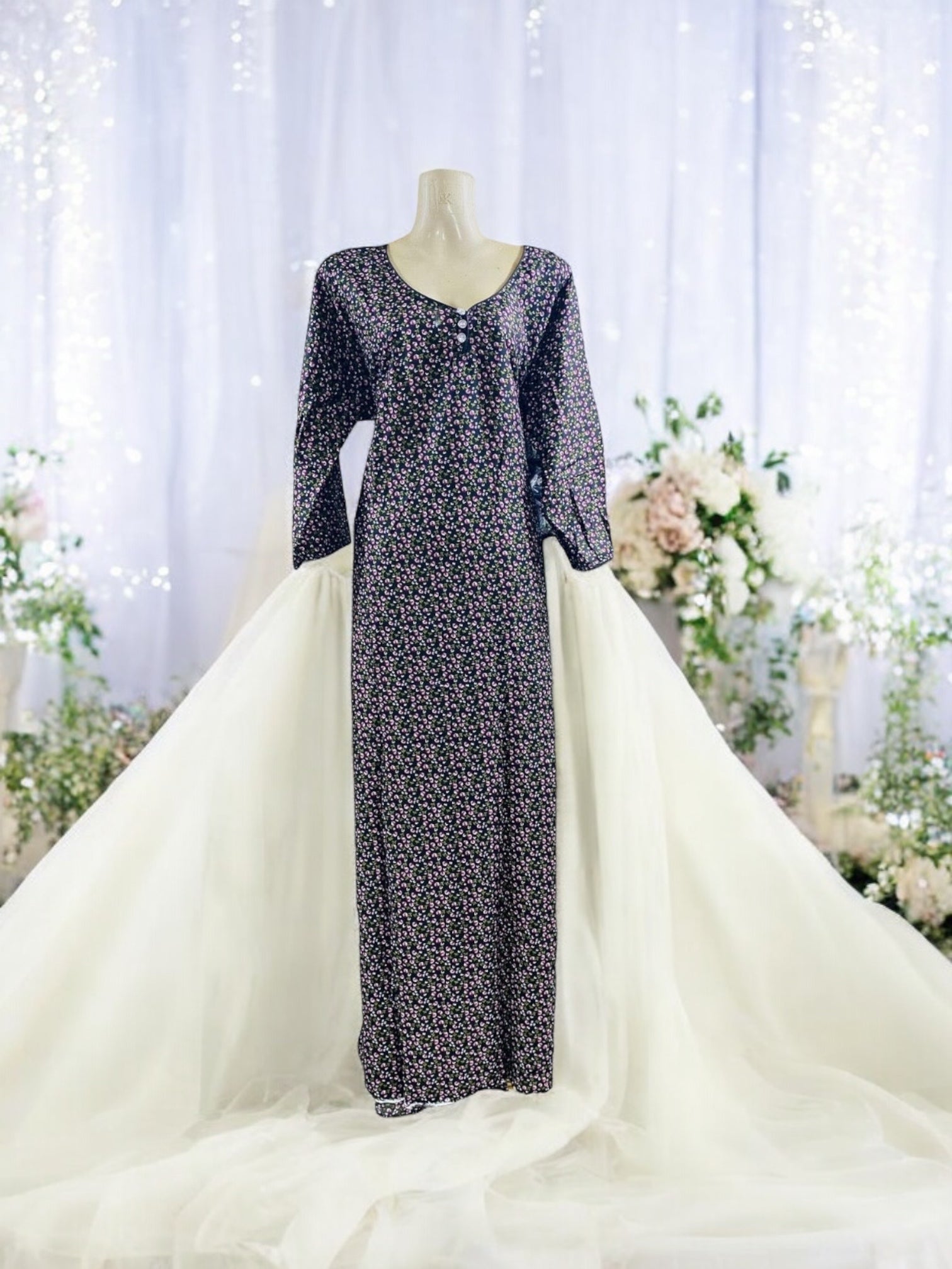 Traditional BD Linen Maxi with Matching Dupatta – Cultural Wear for Women, 111 - Saree Ghor Charlotte