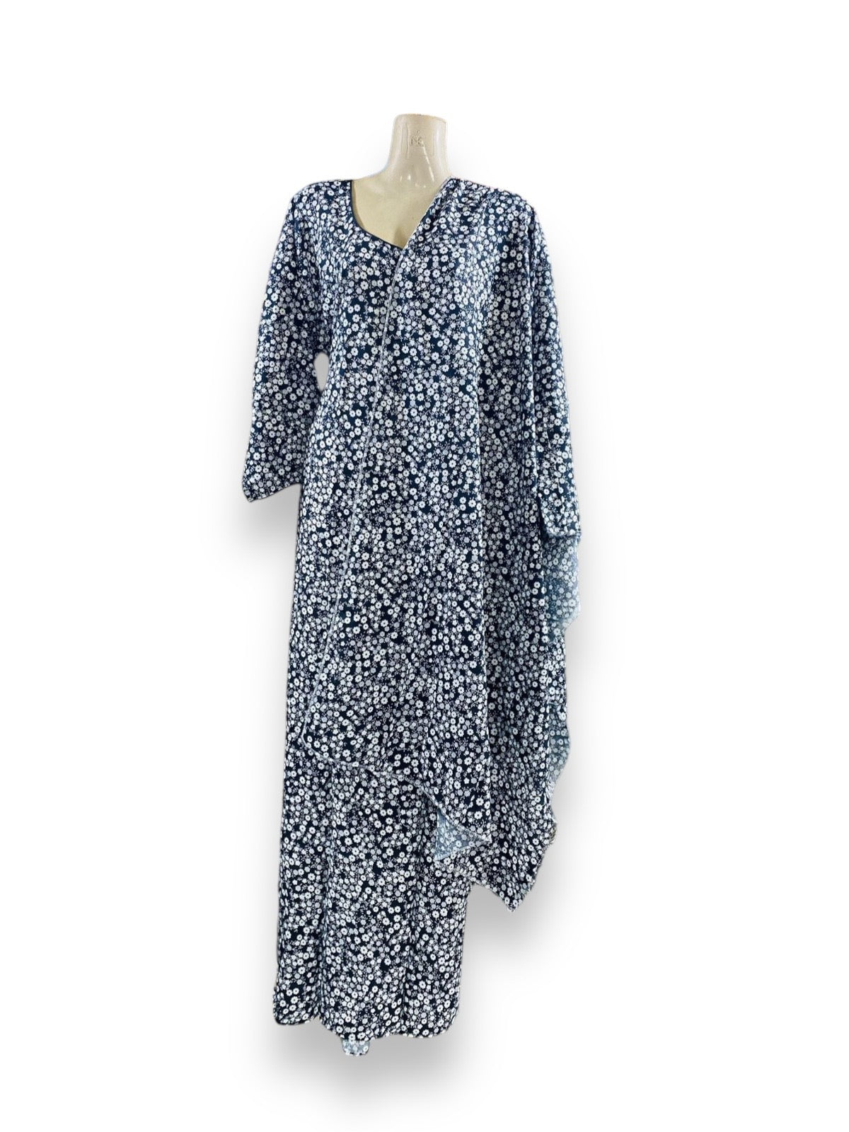 Traditional BD Linen Maxi with Matching Dupatta – Ethnic Wear for Women - 122 - Saree Ghor Charlotte