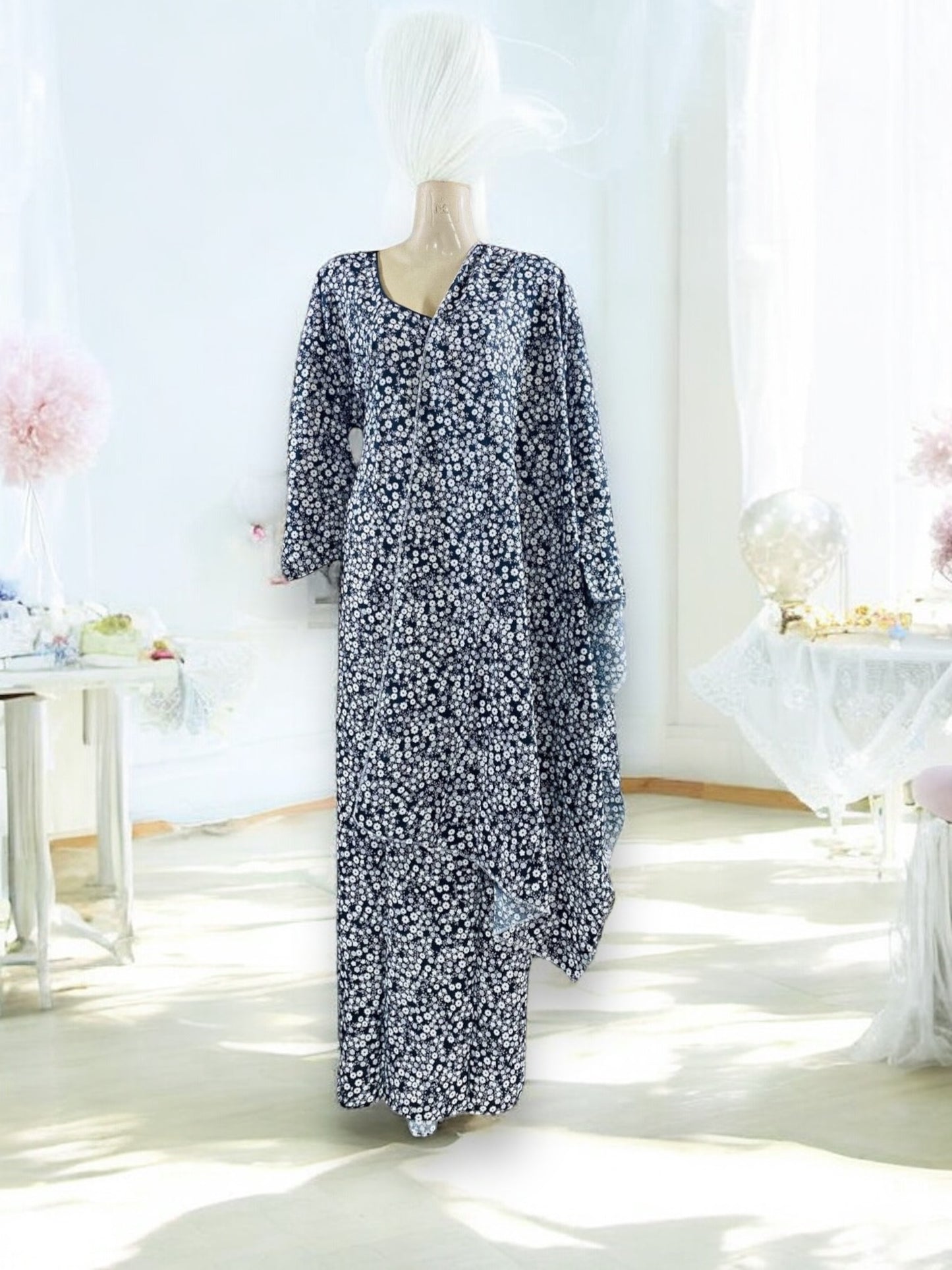 Traditional BD Linen Maxi with Matching Dupatta – Ethnic Wear for Women - 122 - Saree Ghor Charlotte