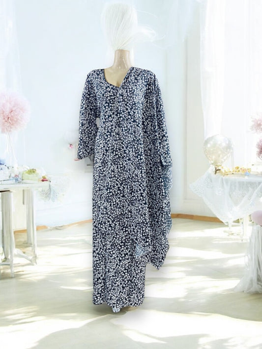 Traditional BD Linen Maxi with Matching Dupatta – Ethnic Wear for Women - 122 - Saree Ghor Charlotte