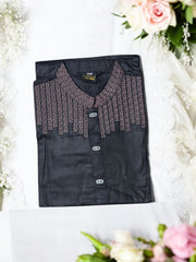 Traditional men's soft cotton kurta by Saree Ghor Charlotte, showcasing ethnic wear with classic design and comfortable fit.