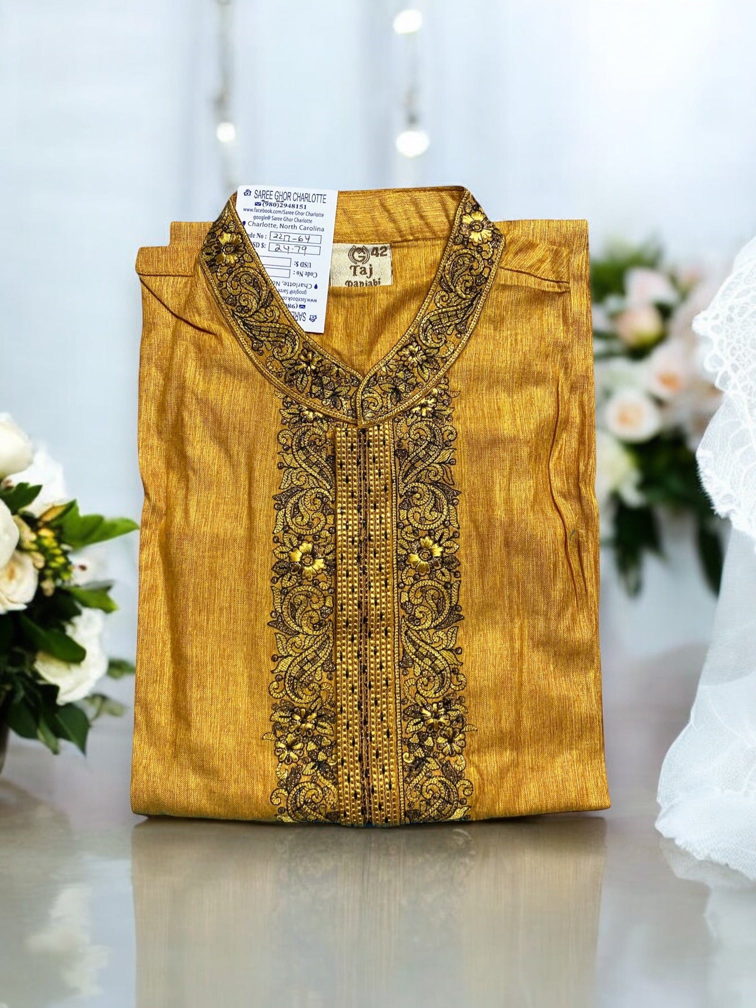 Men's Traditional Soft Cotton High Quality Kurta 12 - Saree Ghor Charlotte