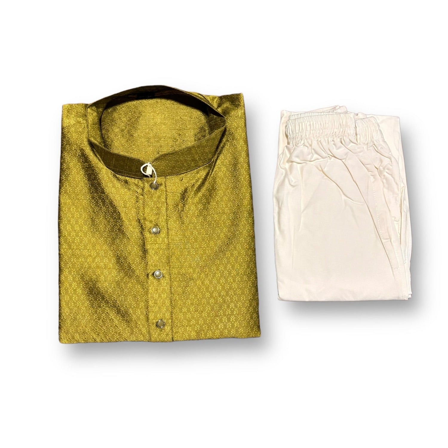 Mens Traditional Green Silk Kurta Pajama- 6550 - Saree Ghor Charlotte
