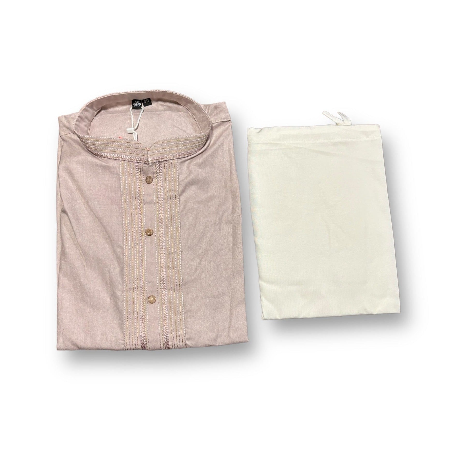 Men's traditional soft plain art silk kurta and pajama set by Saree Ghor Charlotte, featuring a comfortable, elegant design.