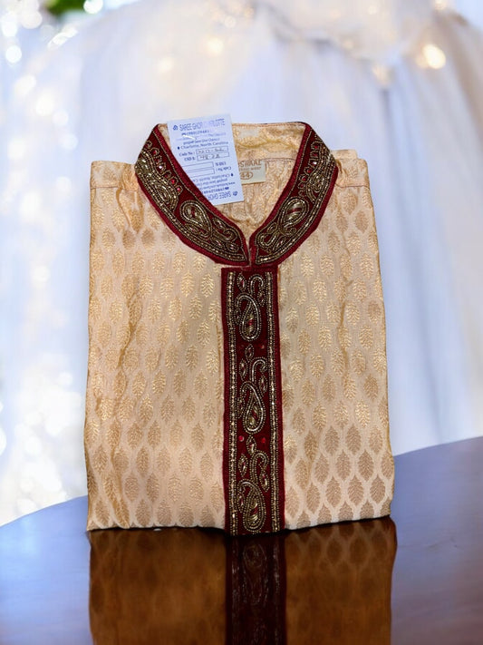 Traditional Men's Cotton Party Wear Kurta- 05 - Saree Ghor Charlotte