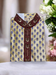 Traditional men's cotton party wear kurta by Saree Ghor Charlotte, featuring classic design and comfortable fabric for festive occasions