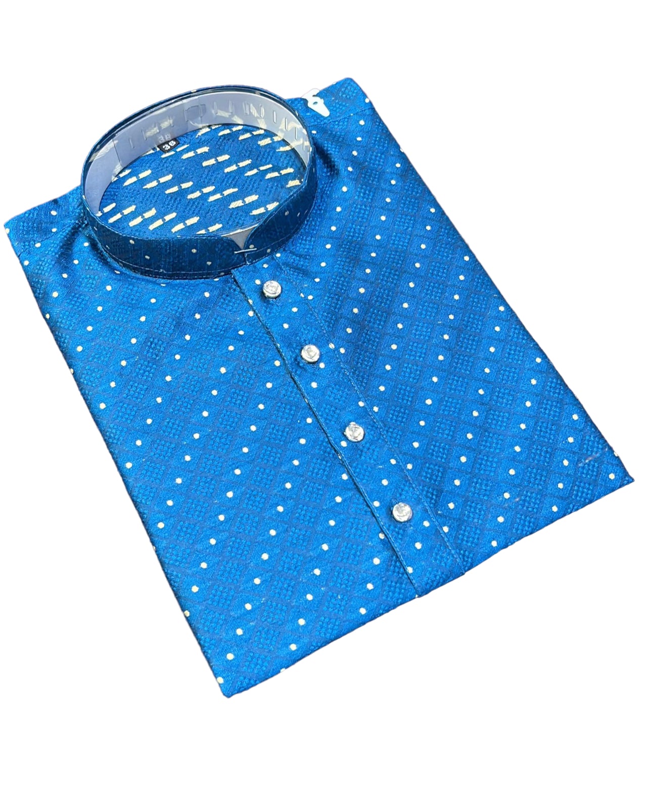 Men's Traditional Rama Blue Silk Kurta with Pant, HT6442 - Saree Ghor Charlotte