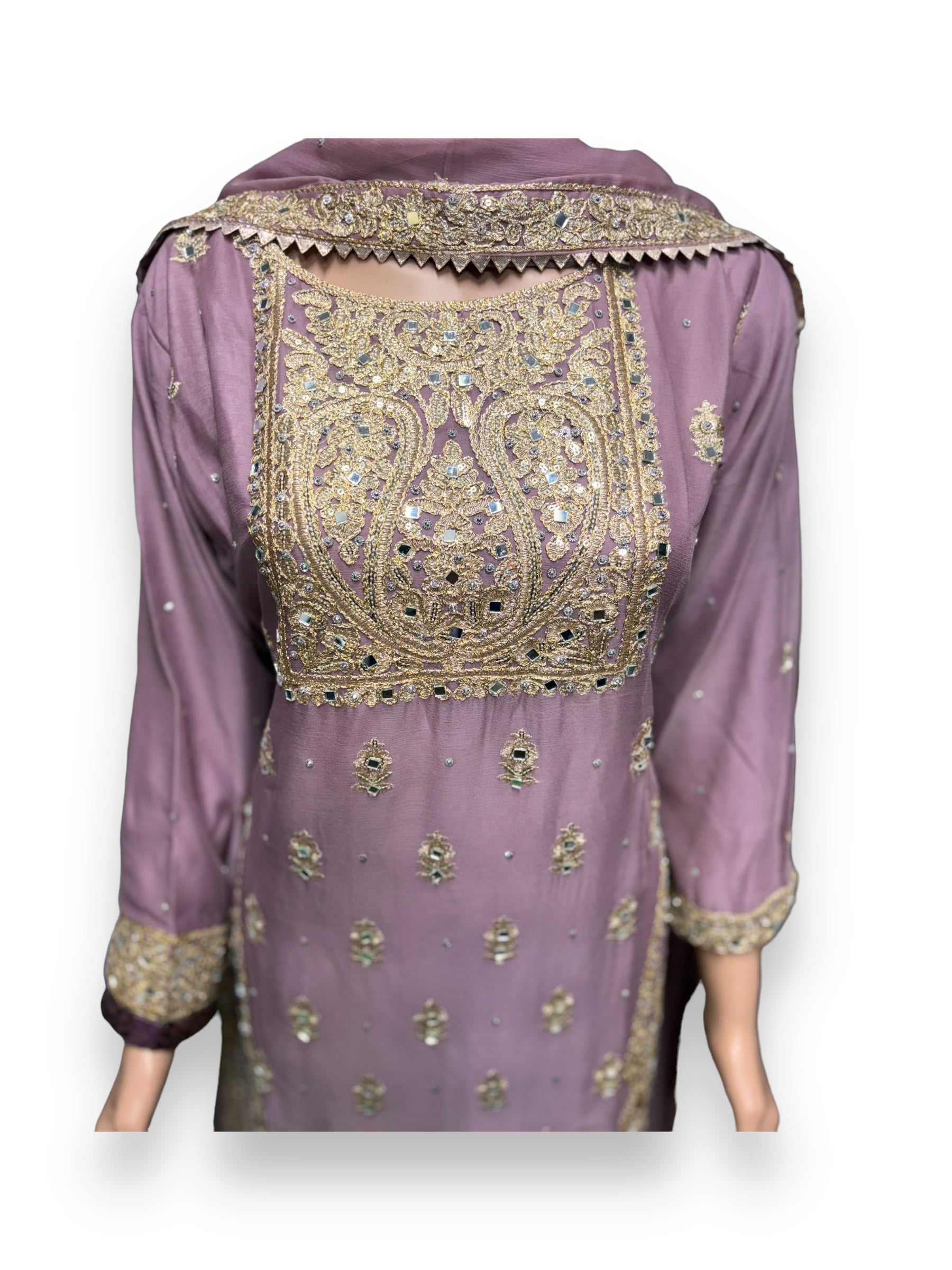 Designer Party Wear Salwar Kameez Set by Saree Ghor Charlotte, elegant ethnic women’s attire with intricate embroidery and vibrant colors.