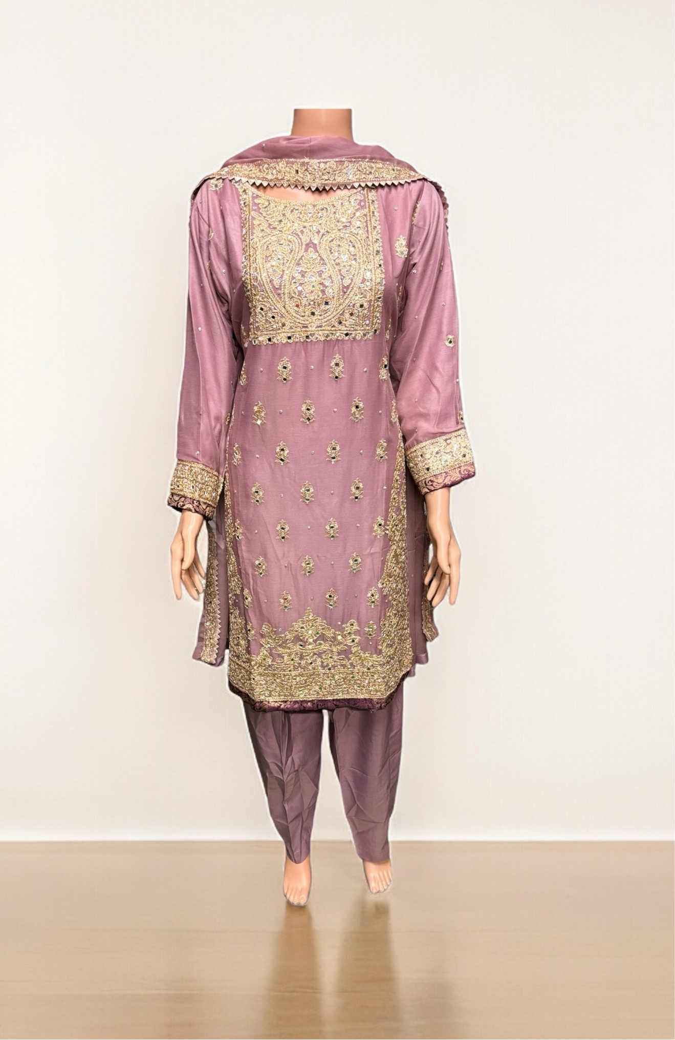 Designer Party Wear Salwar Kameez Set by Saree Ghor Charlotte, elegant ethnic wear for women with intricate details.