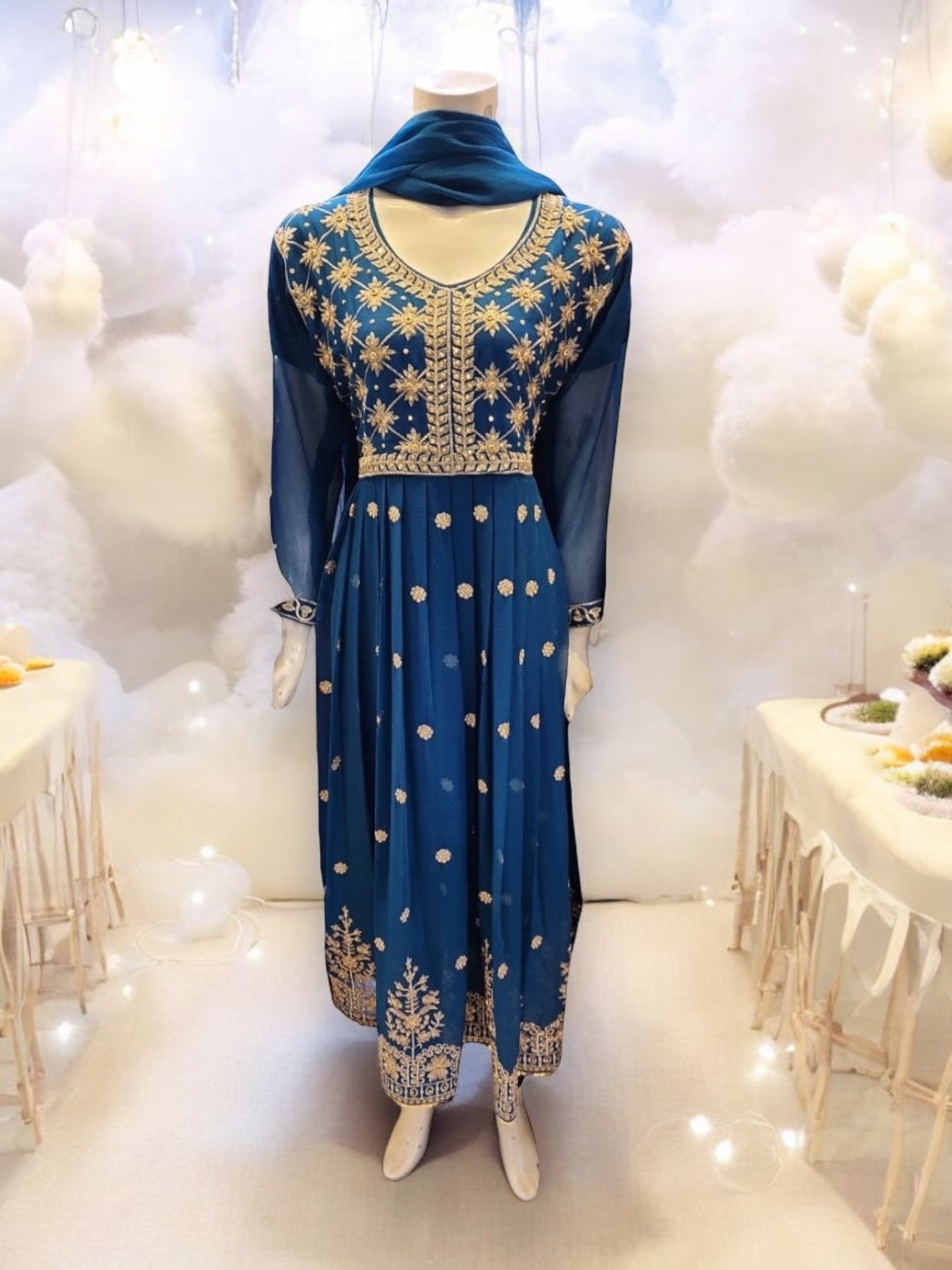 Designer Party Wear Salwar Kameez set by Saree Ghor Charlotte, elegant ethnic dress for women with intricate embroidery and vibrant colors.