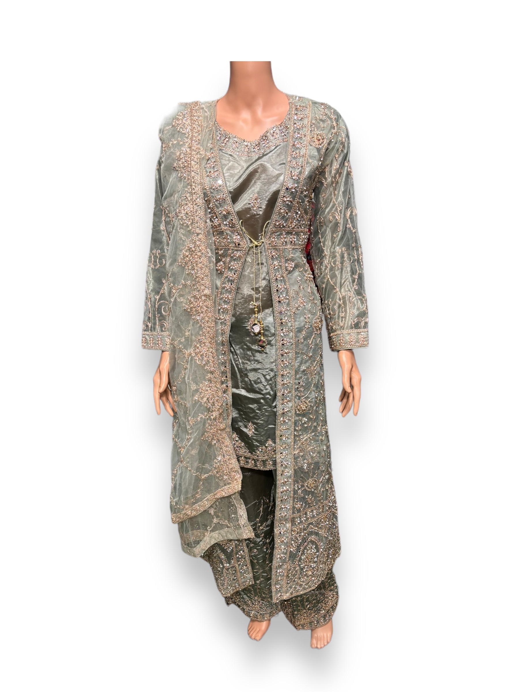 Designer Party Wear Salwar Kameez set by Saree Ghor Charlotte featuring intricate embroidery and vibrant fabric for women.