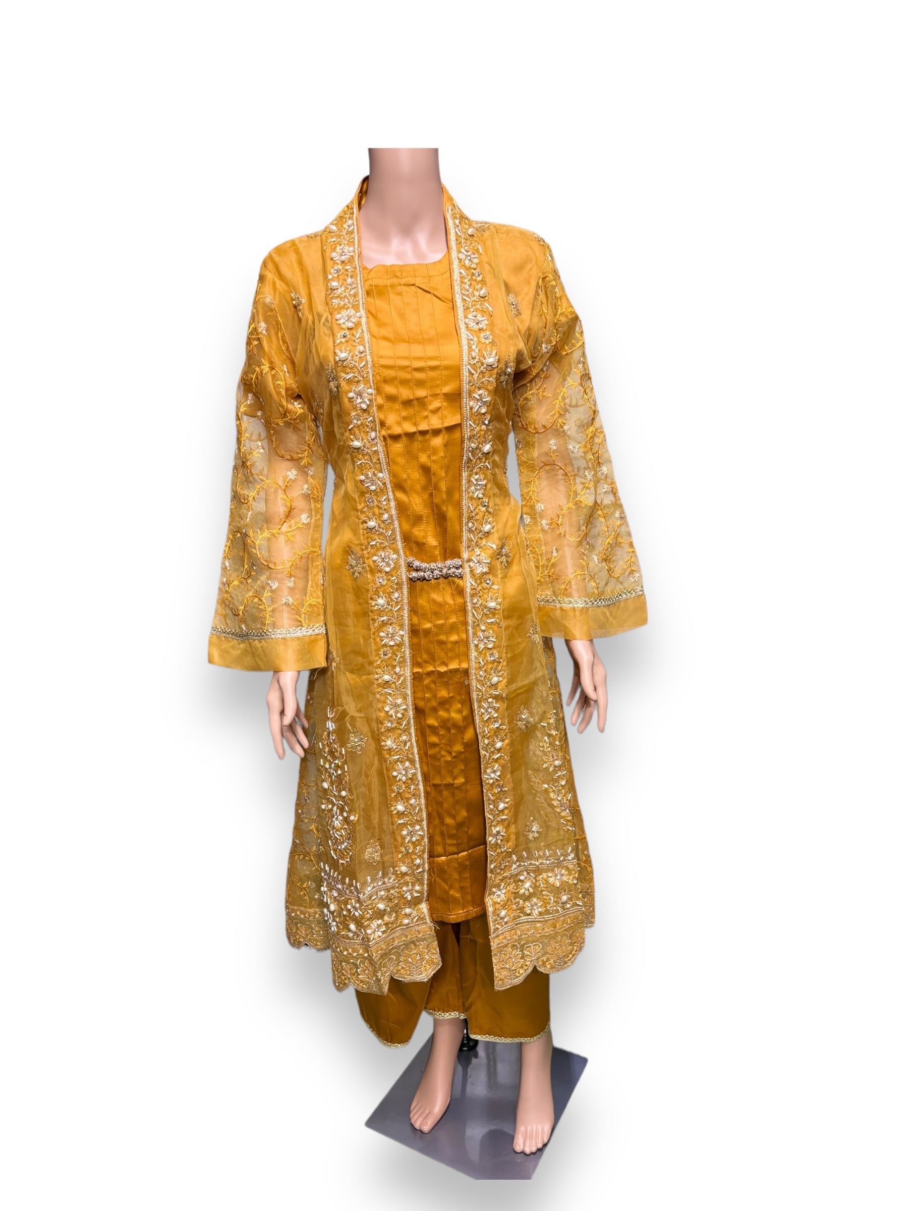 Designer Party Wear Salwar Kameez Set by Saree Ghor Charlotte, elegant ethnic women's attire with intricate embroidery and vibrant colors.