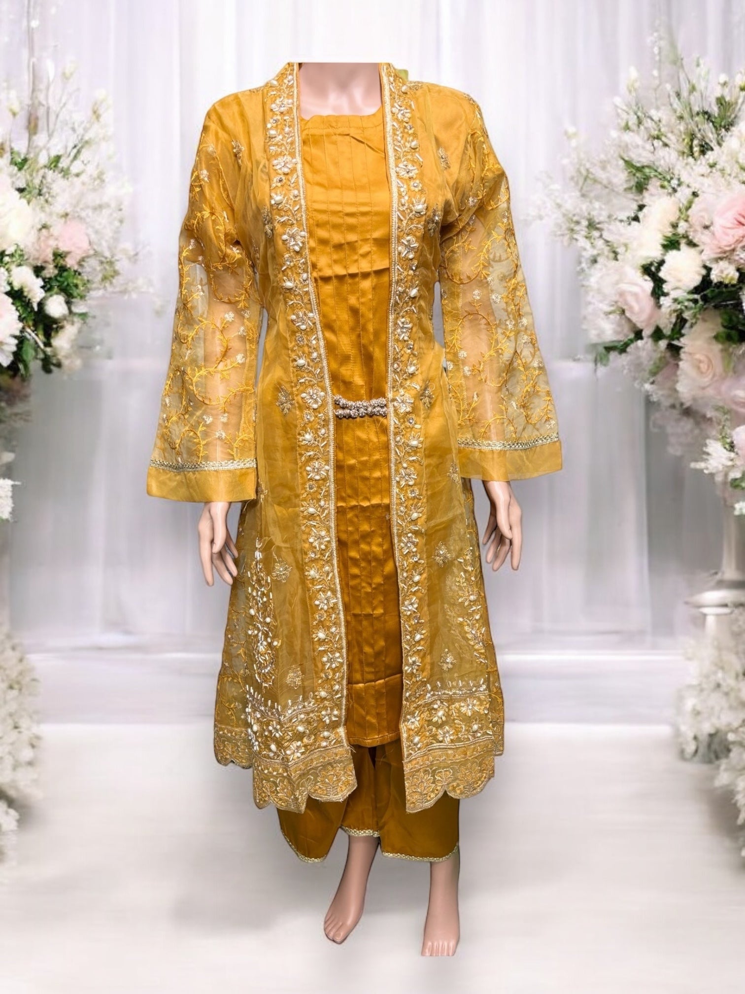 Designer Party Wear Salwar Kameez set by Saree Ghor Charlotte, featuring elegant ethnic wear for women with intricate details.