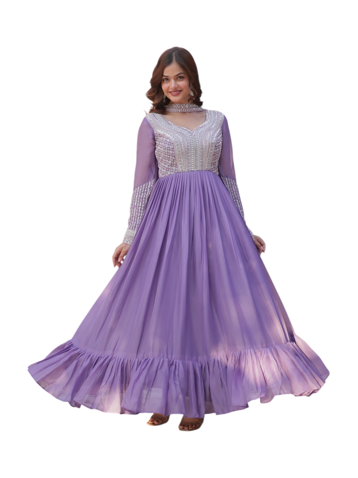 Elegant Georgette embroidery traditional designer salwar kameez for women, showcasing intricate ethnic wear from Saree Ghor Charlotte.