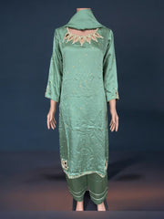 Mint color traditional designer Salwar Kameez suit by Saree Ghor Charlotte, featuring intricate embroidery and ethnic style for women.