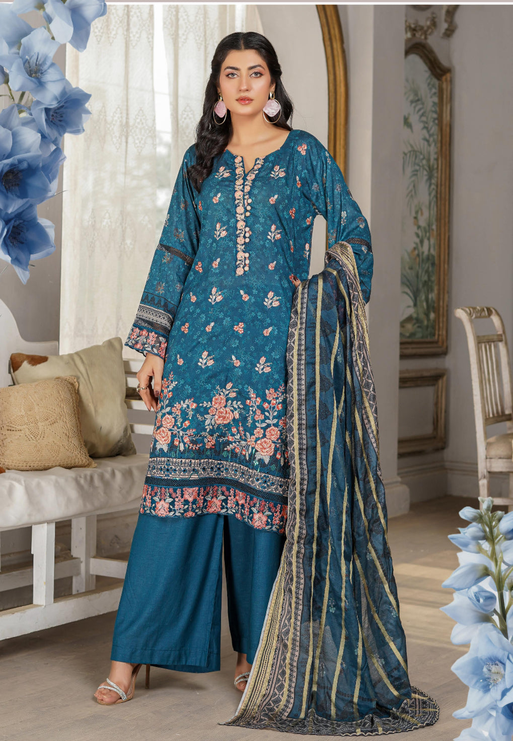 Munira Designer traditional Salwar Kameez set by Saree Ghor Charlotte, elegant ethnic wear for women with intricate patterns.